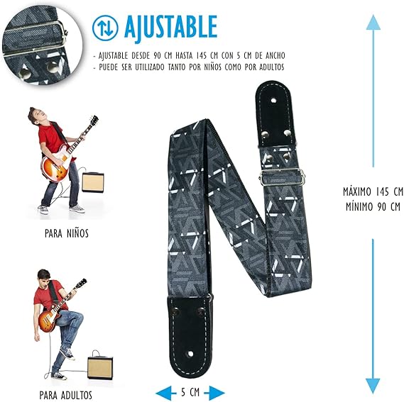 STRAP GUITARRA/BAJO - DISCRETO GRIS