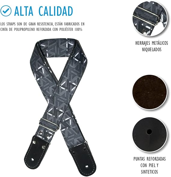 STRAP GUITARRA/BAJO - DISCRETO GRIS